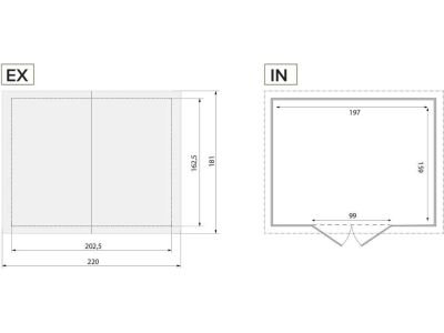 Caseta de jardín Garofalo Tuscany Evo 200 3,98 m² PVC 20 mm con ventanas y puerta doble - Nuevo - Imagen 6
