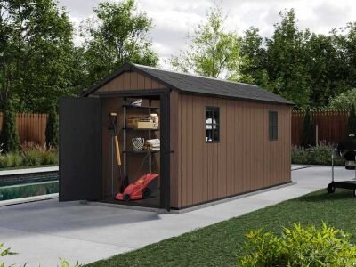 Caseta de jardín Keter Newton Plus 7515/1575 19,5 m³ con doble puerta y ventanas - Nuevo - Imagen 3