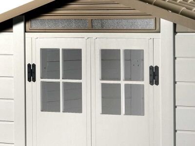 Caseta de jardín Garofalo Tuscany Evo 200 3,98 m² PVC 20 mm con ventanas y puerta doble - Nuevo - Imagen 4