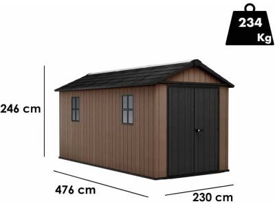 Caseta de jardín Keter Newton Plus 7515/1575 19,5 m³ con doble puerta y ventanas - Nuevo - Imagen 7