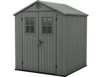 Caseta de jardín Keter Darwin Green con ventanas frontales 190 x 183 x 221 cm - Nueva